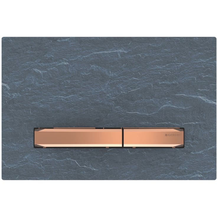 Geberit Sigma 50 Square betjeningsplade, skifer/rødguld