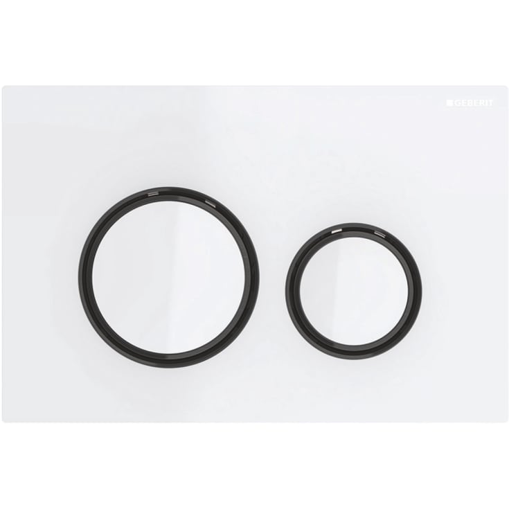 Geberit Sigma 50 Round betjeningsplade, hvidt glas/sort krom
