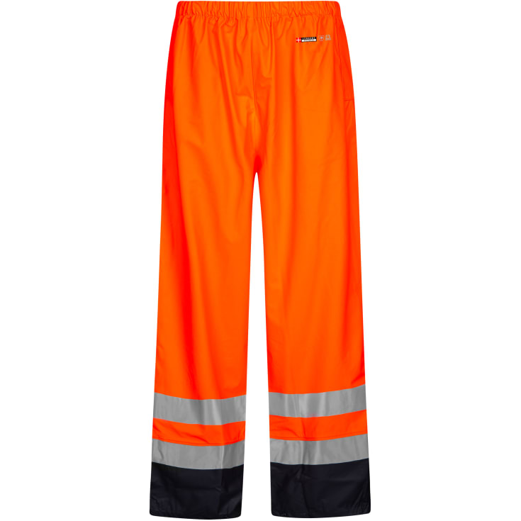 Lyngsøe PU regnbukse, High-Vis oransje/marin, klasse 2, størrelse XL