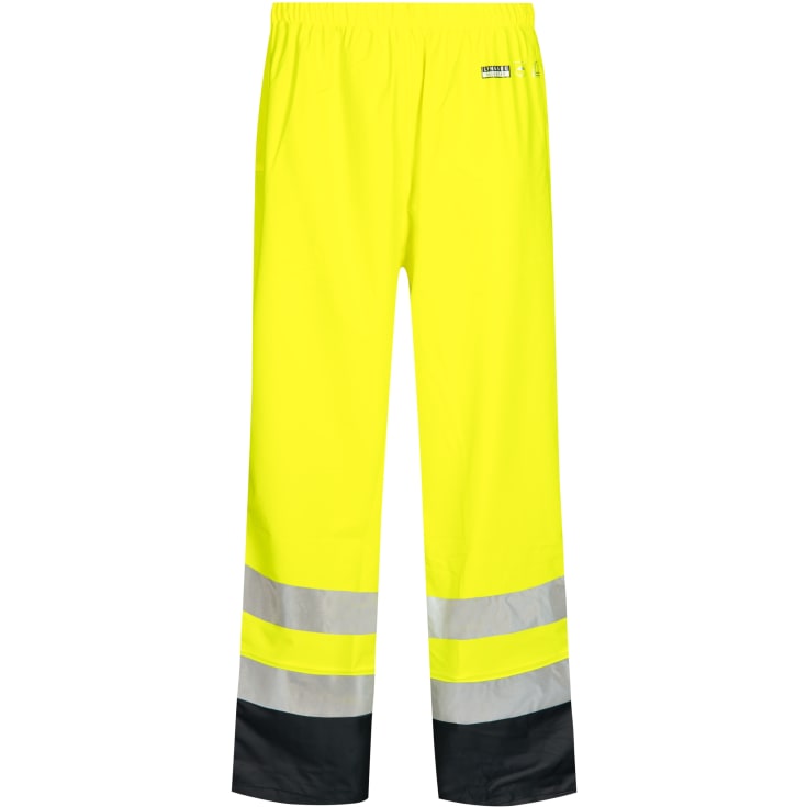 Lyngsøe PU regnbuks, High-Vis gul/marine, klasse 2, str. 3XL