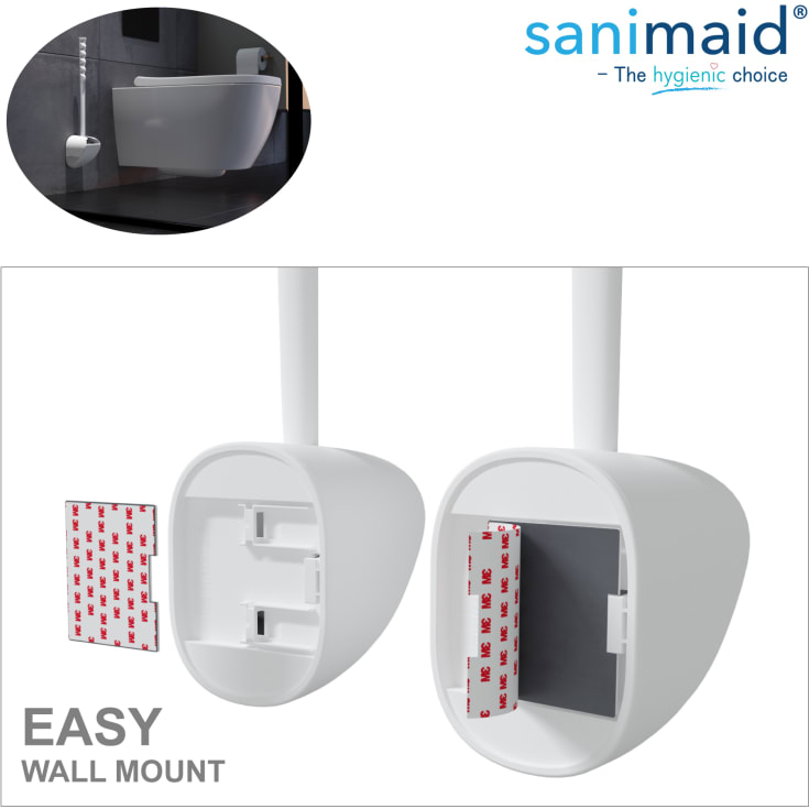 Sanimaid Seoul Ergo 2.0 Hygienic toalettborste, vit