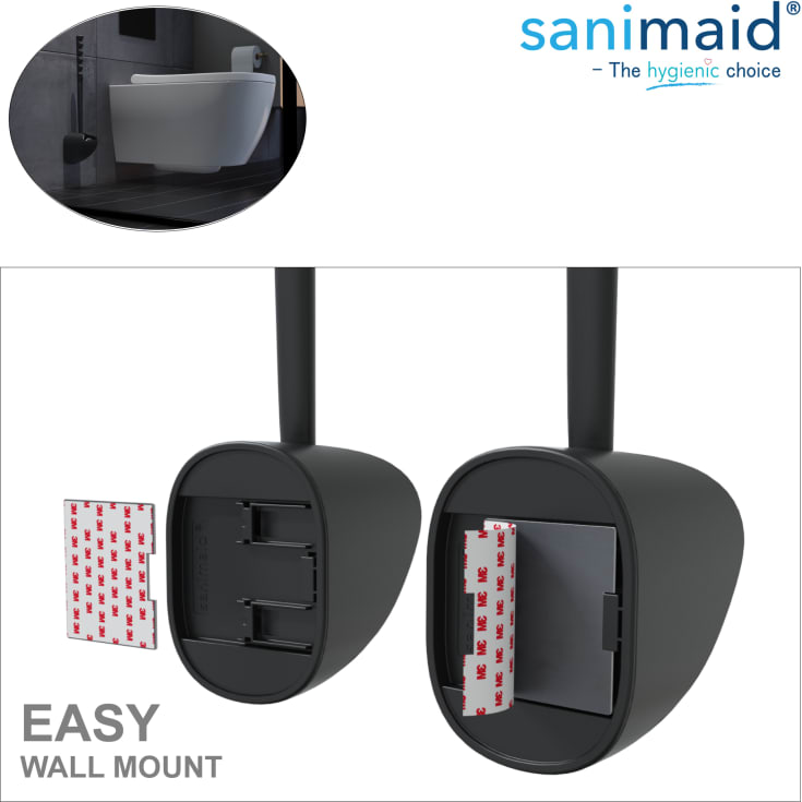 Sanimaid Seoul Ergo 2.0 Hygienic toalettborste, svart