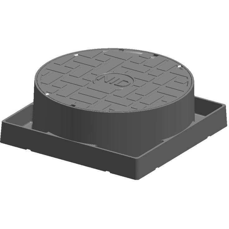 NID fast ram med lock, för Ø315 mm ståndarrör, vändbar, 3 ton, komposit