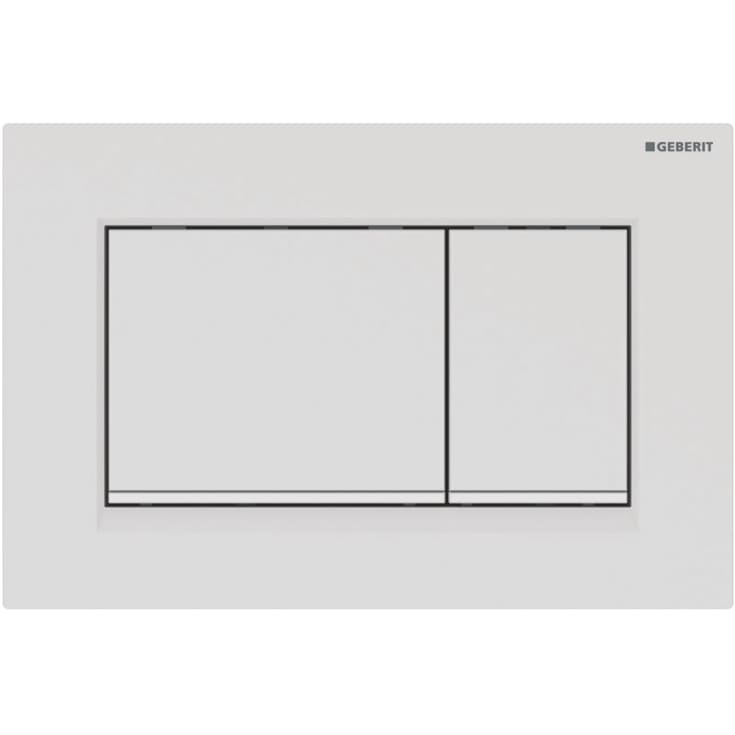 Geberit Sigma 20 Square betjeningsplate, matt hvit/hvit
