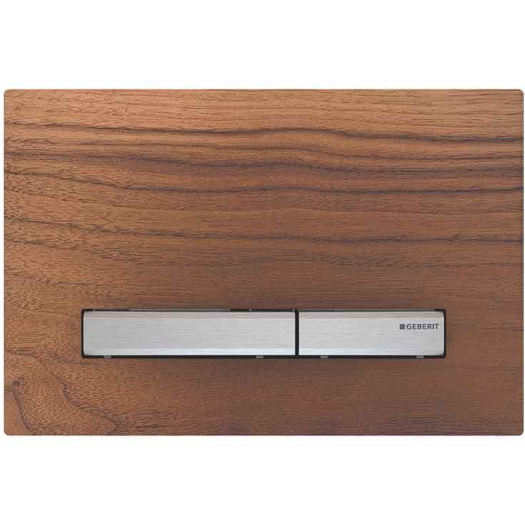 Geberit Sigma 50 Square betjeningsplate, valnøttre/krom