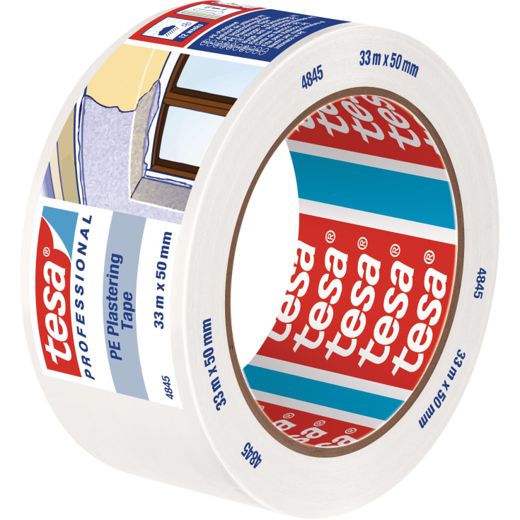 Tesa Professional byggetape, PE hvid, 50 mm, 33 meter