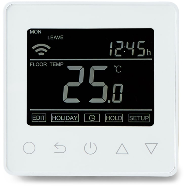 Heat-Com HC90 WiFi termostat for el-gulvvarme, hvid