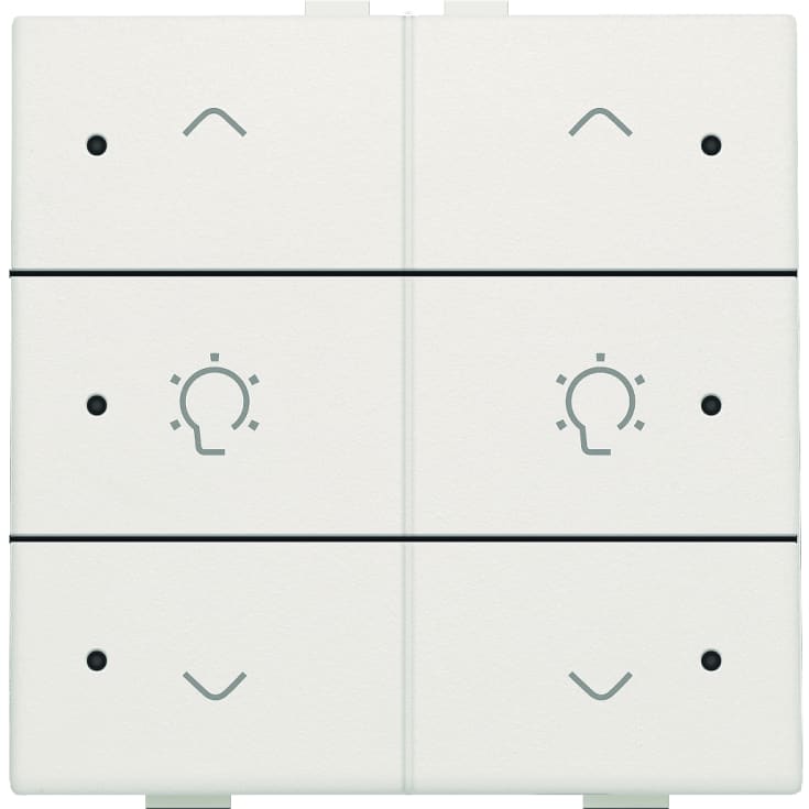 Dimmer trykk dobbel med LED, hvit, NHC