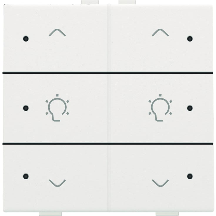 Dimmer trykk dobbel med LED, hvitlakkert, NHC