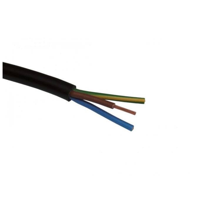 Downlight Kabel varmebestandigt, 3x1,5 mm2, sort