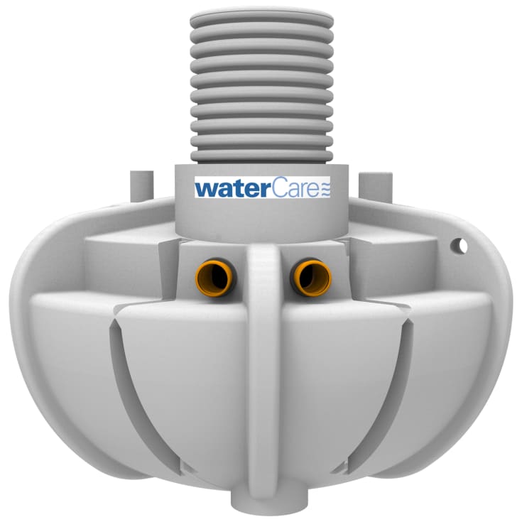 WaterCare 2300 l 3-kammertank t/gravitation m/fordelerbrønd, 5PE