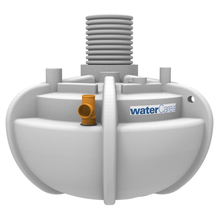 WaterCare 2300 l 3-kammertank t/gravitation m/fordelerbrønd, 5PE
