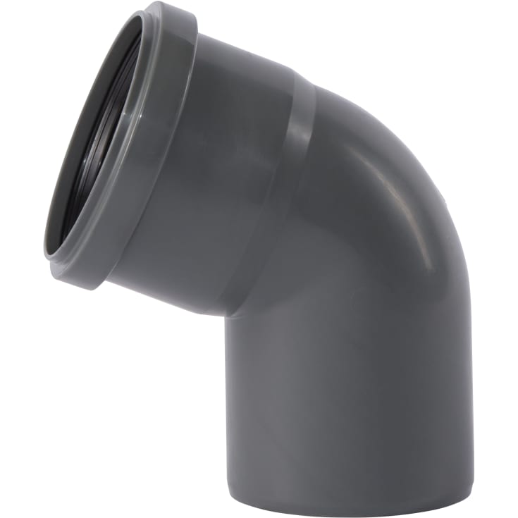 75 mm x 67° Bend avløp PP grå