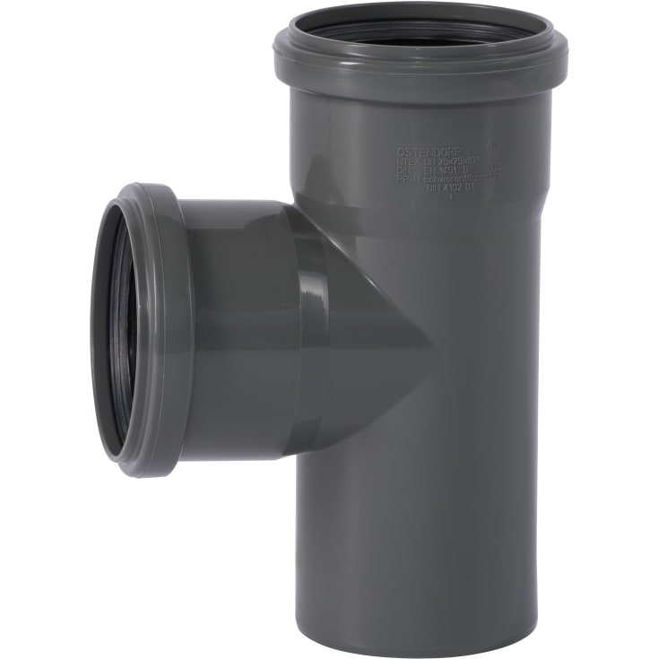 75 mm x 87° Grenrørsavløp PP grå