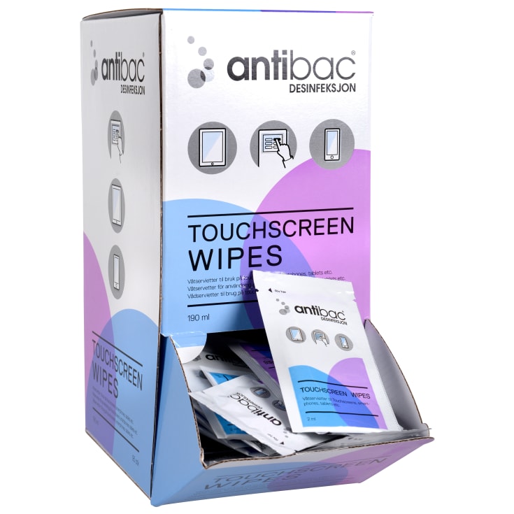 Antibac wipes til touchskærm, 95 stk