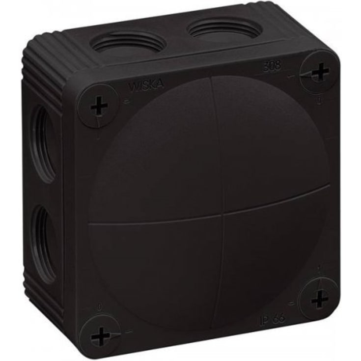 5 stk Forgreningsdåse Combi 308, 85x85x51, IP66, sort