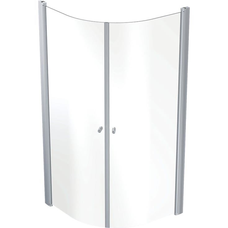 Contura Shower Space dusjvegg, 89x89 cm, klart glass, aluminiumsprofil