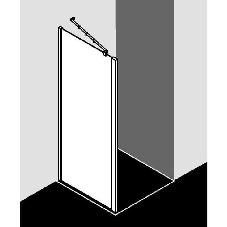 Kermi Raya TWD brusevæg, 78,5 cm, til 1WR/1WL, halvfrostet glas, aluminium profil