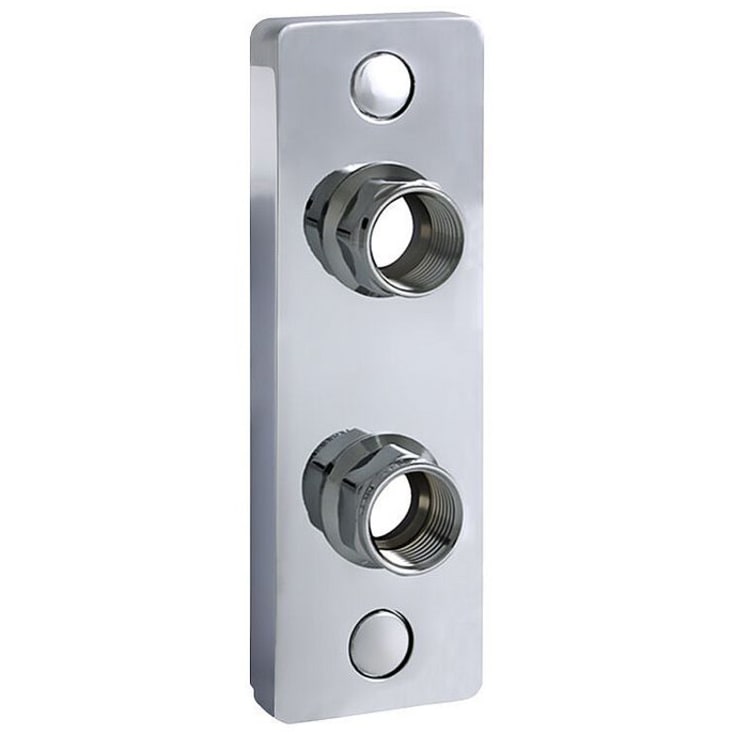 Trio Perfekta Design Line väggbricka, dubbel/2 rör, cu Ø12 & 15 mm, förkromad