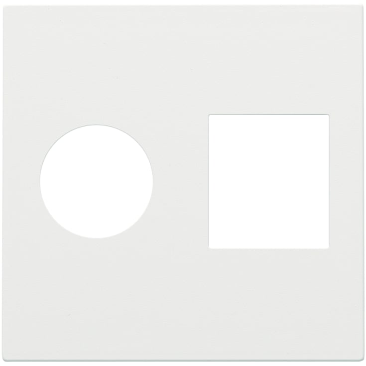 Deksel for kombinasjonsstikkontakt, 1 x coax + 1 x RJ45, hvitlakkert