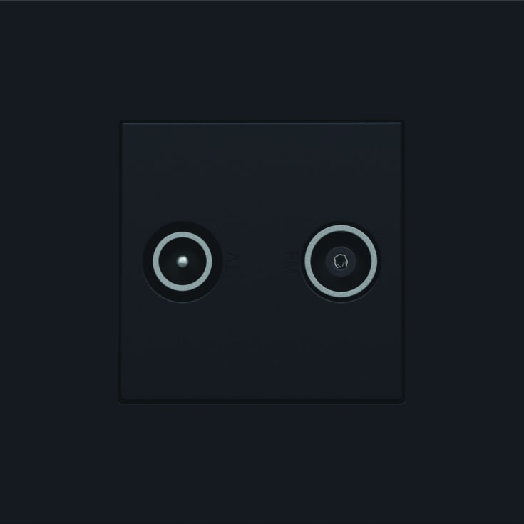 Deksel for antenneuttak TV/FM, sort belagt
