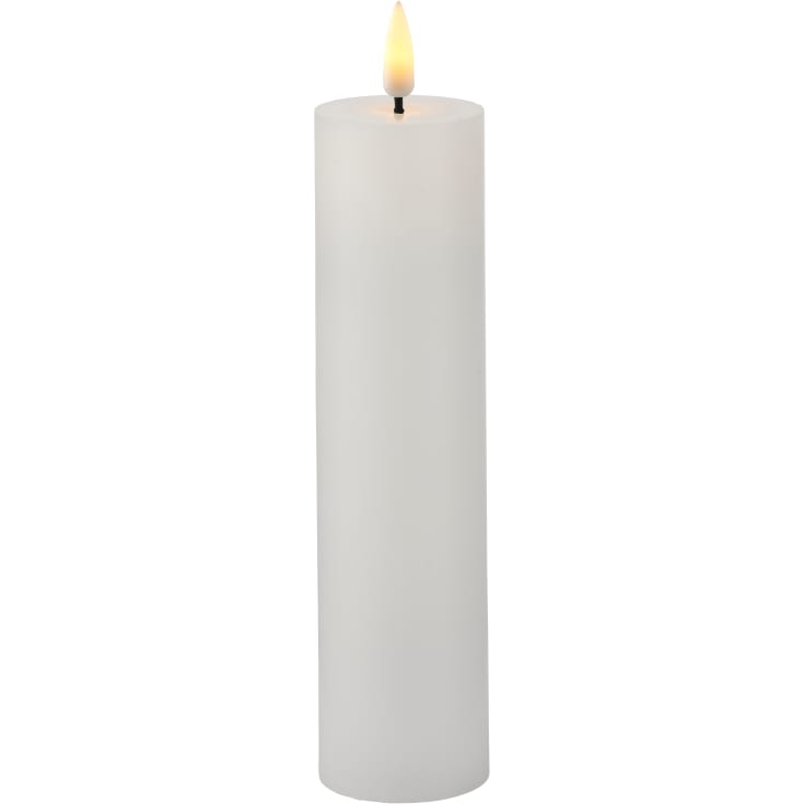 Sille LED-Stearinlys, genopladelig, Ø50 H200, hvid