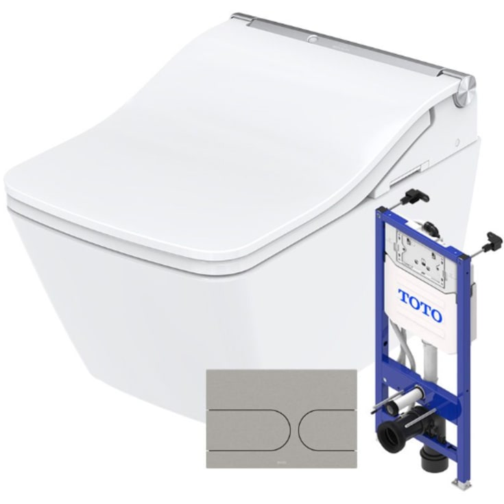 Toto Washlet SW dusjtoalettpakke, rengjøringsvennlig, hvit/børstet rustfritt stål