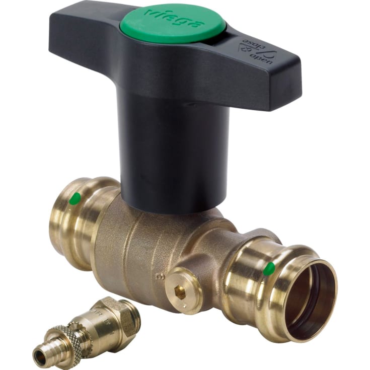 Viega Easytop kuleventil, tappevann, varme, 28 mm
