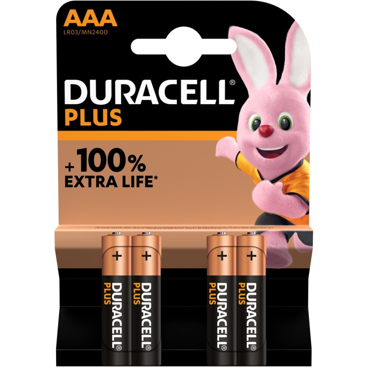 Duracell Plus AAA batterier - pakke á 4 stk.