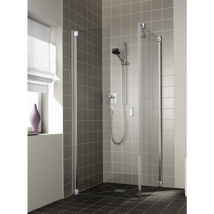 Kermi Raya 1KL duschdörr, 78 cm, vänster, till TOR, klart glas, aluminium profil
