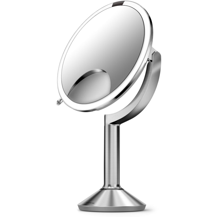 Simplehuman Trio makeup spejl med lys, dæmpbar, sensor, Ø23,2 cm, børstet rustfrit stål