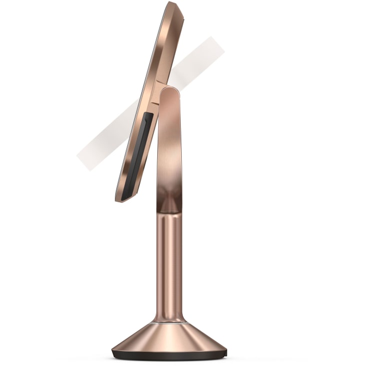 Simplehuman Trio makeup spejl med lys, dæmpbar, sensor, Ø23,2 cm, rosa guld