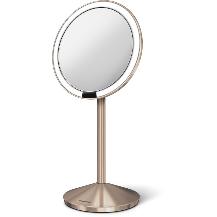 Simplehuman makeup spejl med lys, Ø14,5 cm, rosa guld