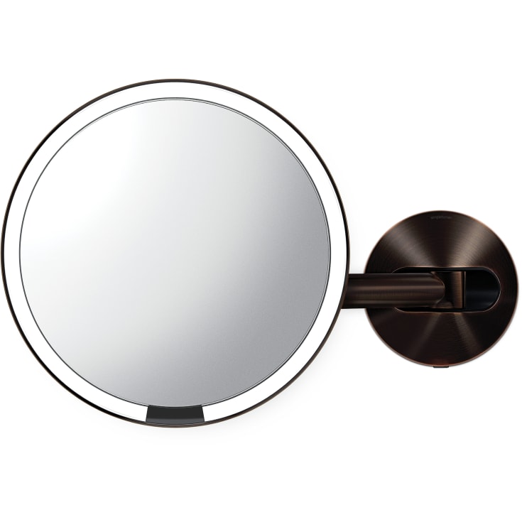 Simplehuman makeup spejl med lys, sensor, Ø23 cm, mørk bronze