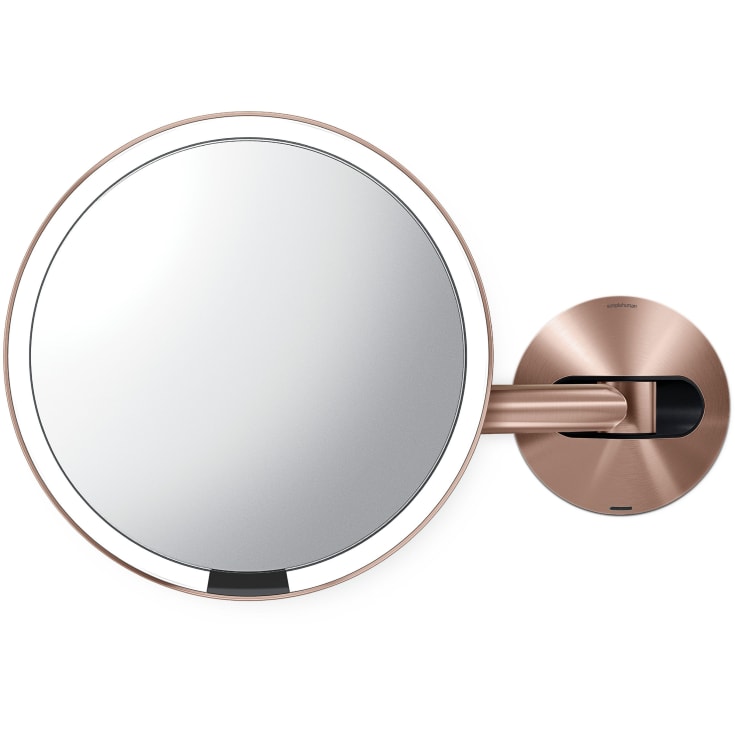 Simplehuman makeup spejl med lys, sensor, Ø23 cm, rosa guld