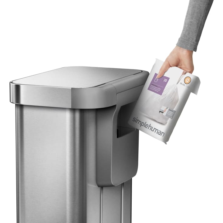Simplehuman affaldsspand, 55 liter, pedal, børstet stål