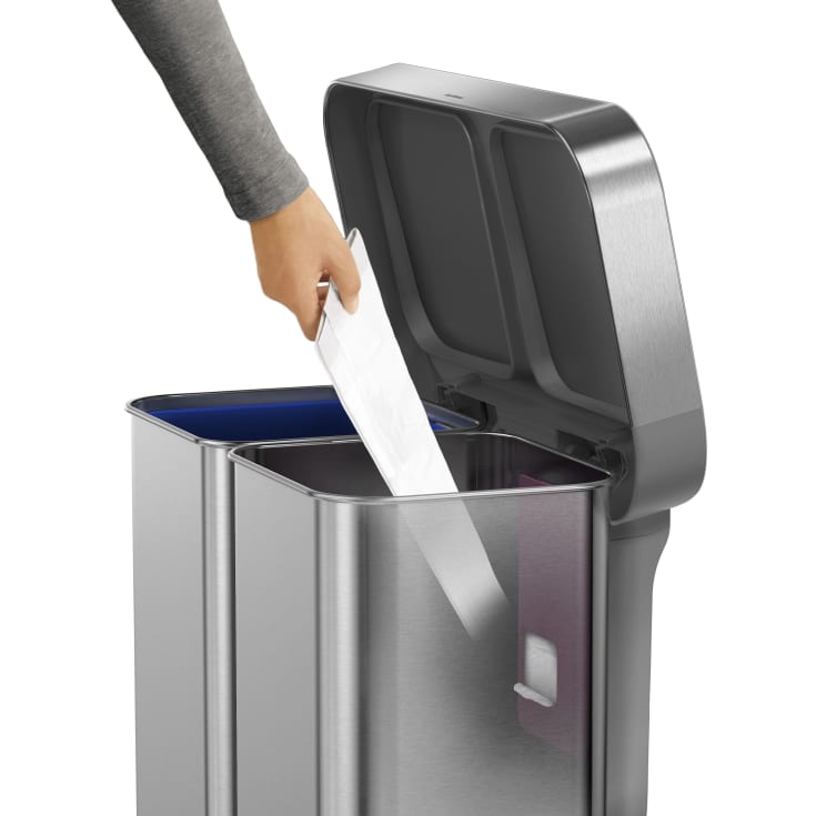 Simplehuman affaldsspand, 58 liter, pedal, børstet stål