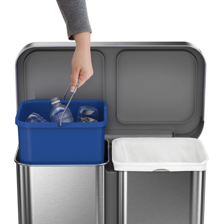 Simplehuman affaldsspand, 58 liter, pedal, børstet stål
