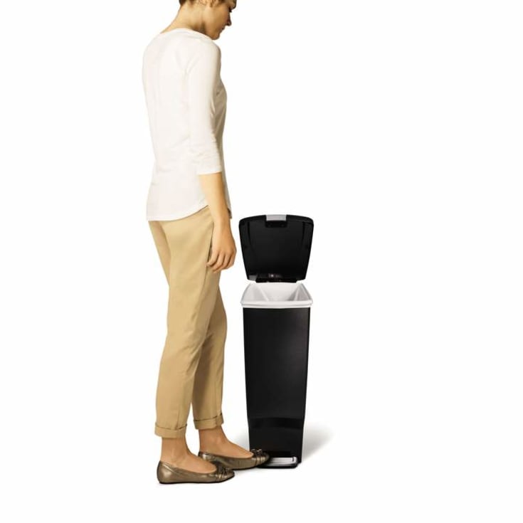 Simplehuman affaldsspand, 40 liter, pedal, sort plastik