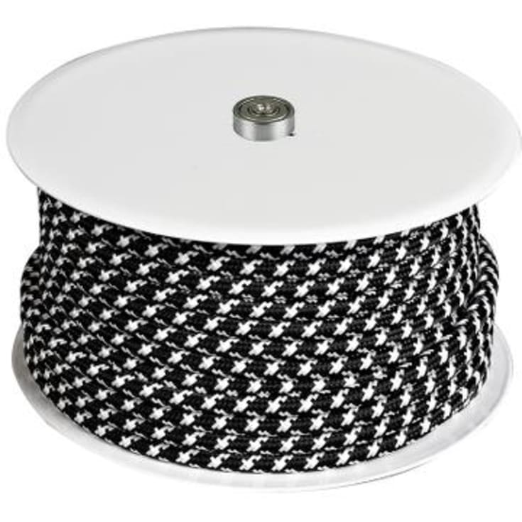 25 meter Halo Design stoffledning, sort & hvit zigzag