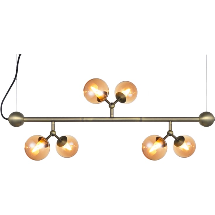 Halo Design Atom mini långbordspendellampa, bärnstensfärgad