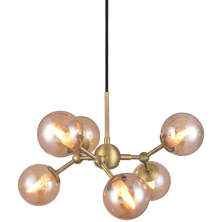 Halo Design Atom Mini lysekrone, ravfarvet