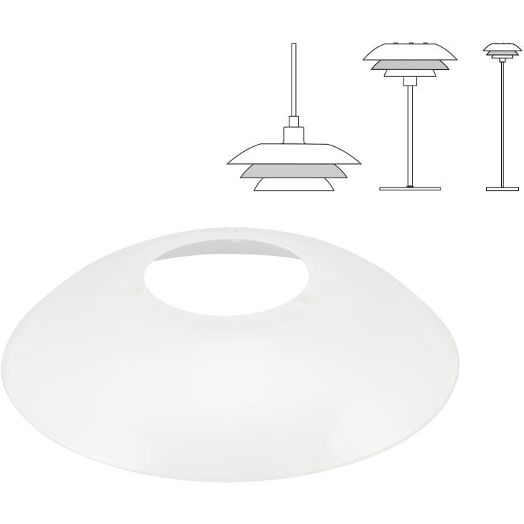 Dyberg Larsen reserveglass for DL31 lamper, midt skjerm (universal)