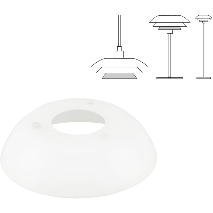 Dyberg Larsen reserveglass for DL20 lamper, nederste skjerm (universal)