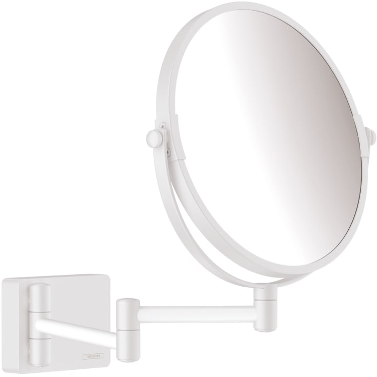 Hansgrohe AddStoris kosmetikkspeil, Ø18,8 cm, matt hvit
