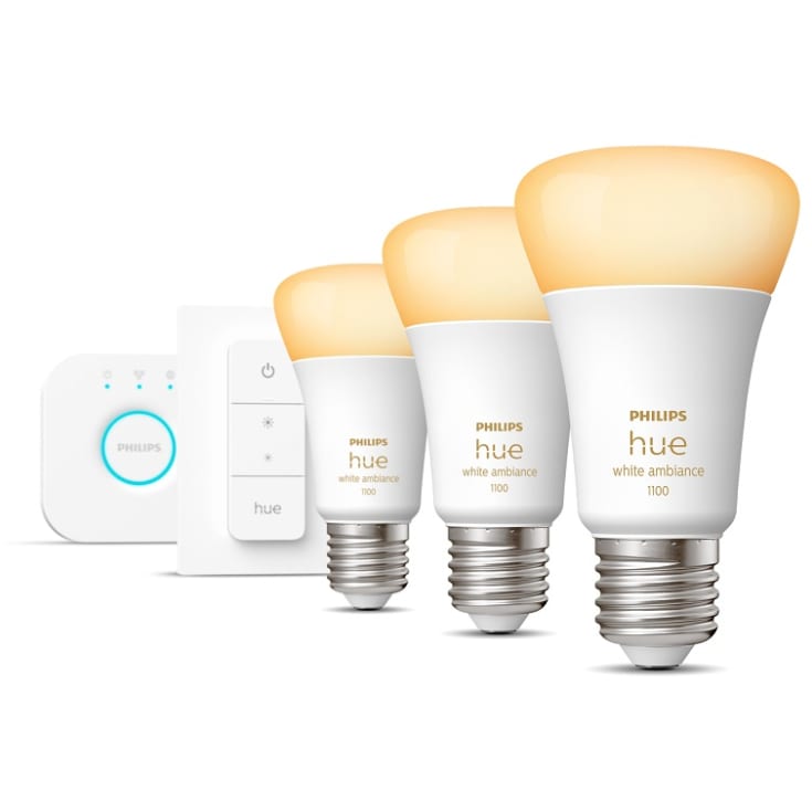 Philips Hue White Ambiance E27 standardpære, starter kit, 75W