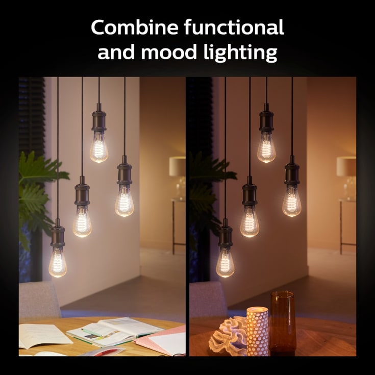 Philips Hue White Ambiance E27 edisonpære, Ø6,4 cm