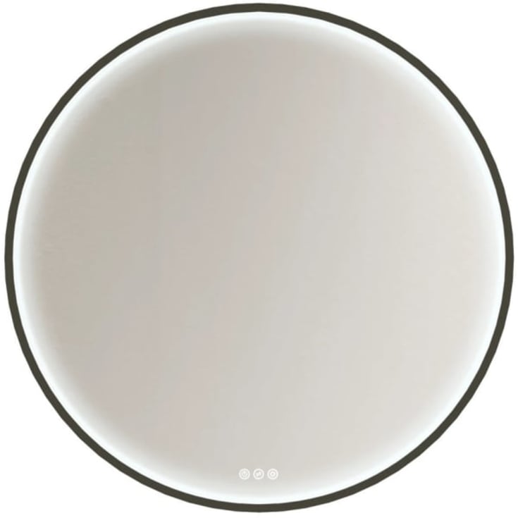 Dansani You Moon spejl med lys, dæmpbar, Ø75 cm, sort