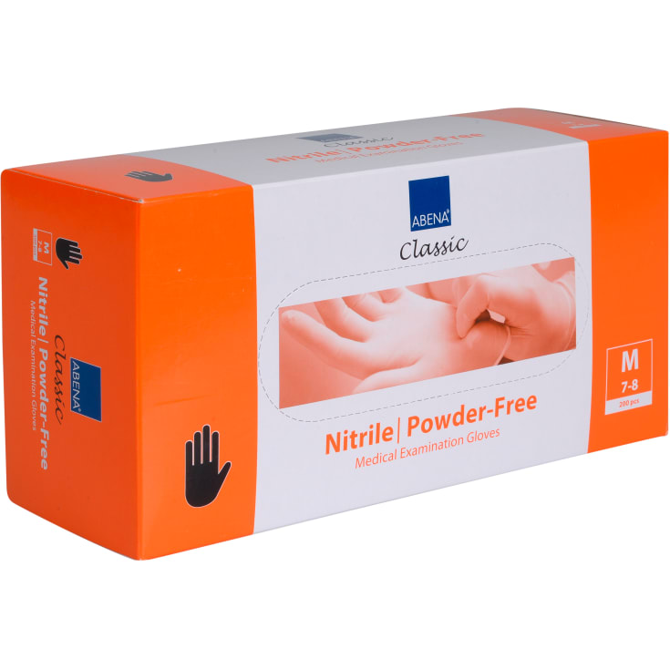 Abena Classic engangshandske, nitril, pudderfri, sort, str. M