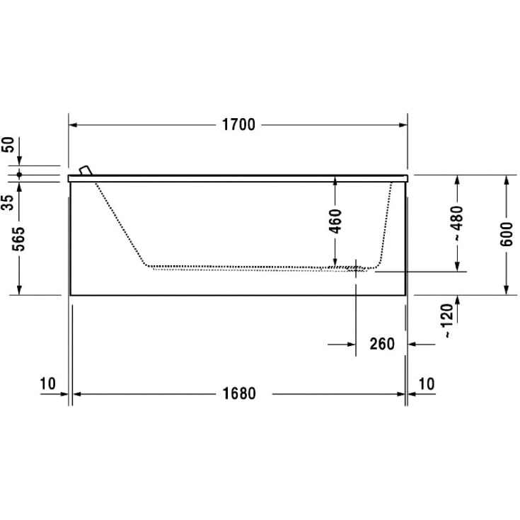 Duravit Starck badekar, 170x80 cm, hvid
